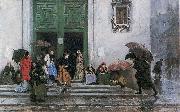 Raimundo Madrazo Coming out of Church France oil painting artist